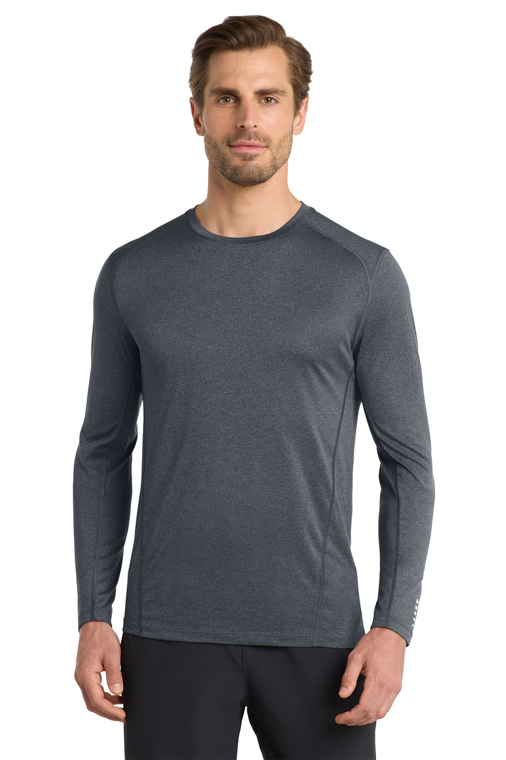 OGIO Endurance Long Sleeve Pulse Crew in Gear Grey - custom logo apparel by Buckeye Branding Co.