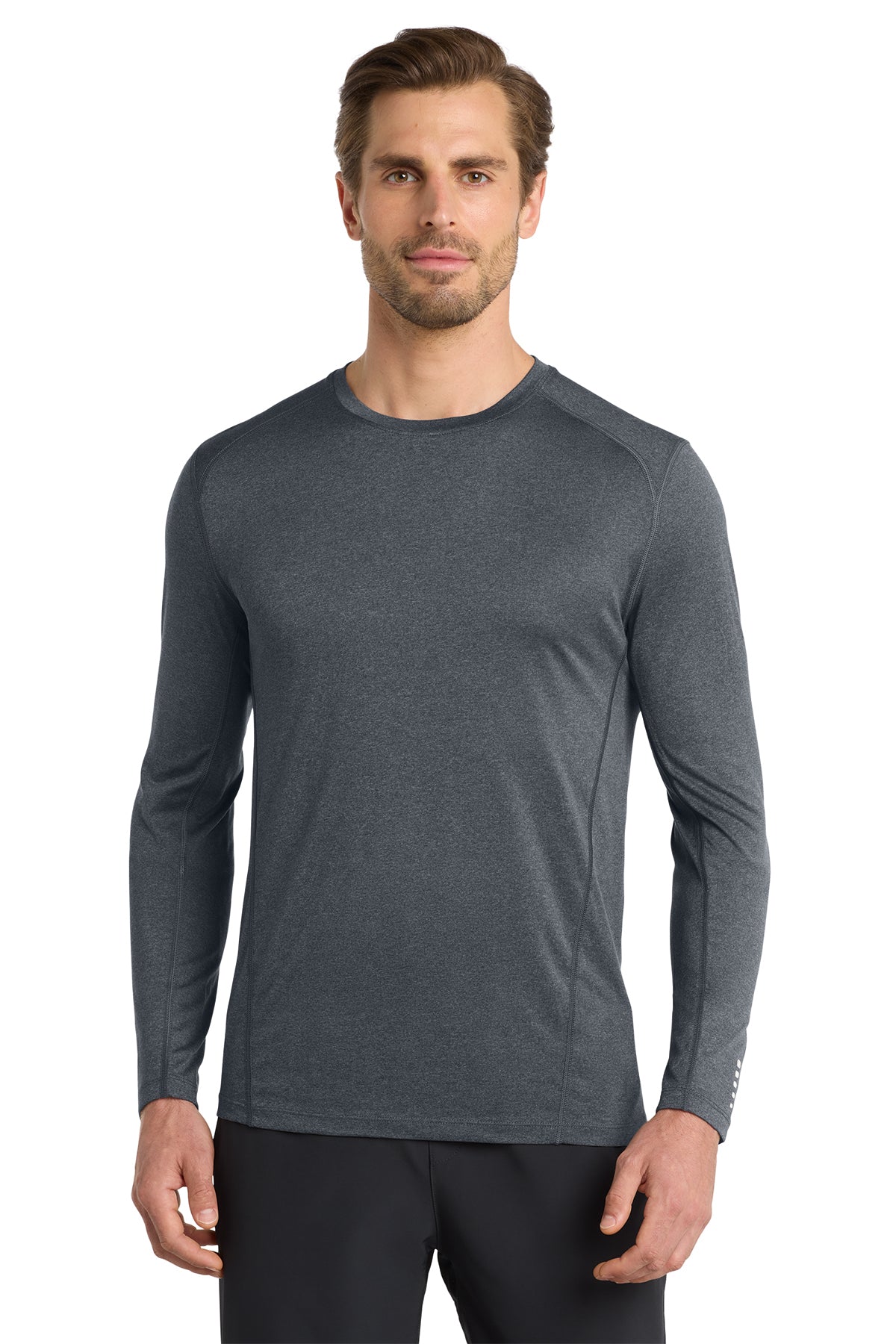 OGIO Endurance Long Sleeve Pulse Crew in Gear Grey - custom logo apparel by Buckeye Branding Co.