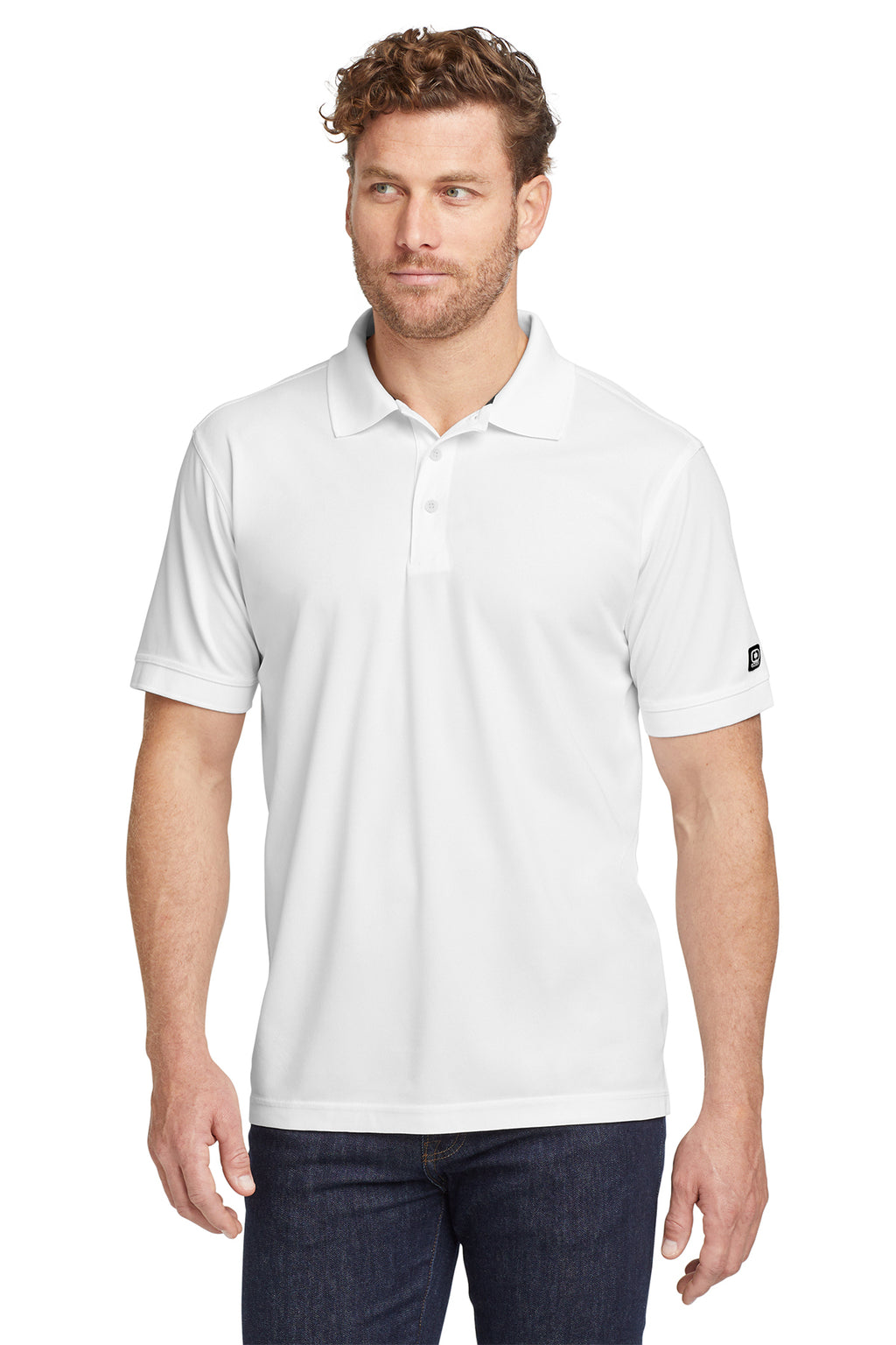 OGIO Caliber2.0 Polo in Bright White - custom logo apparel by Buckeye Branding Co.
