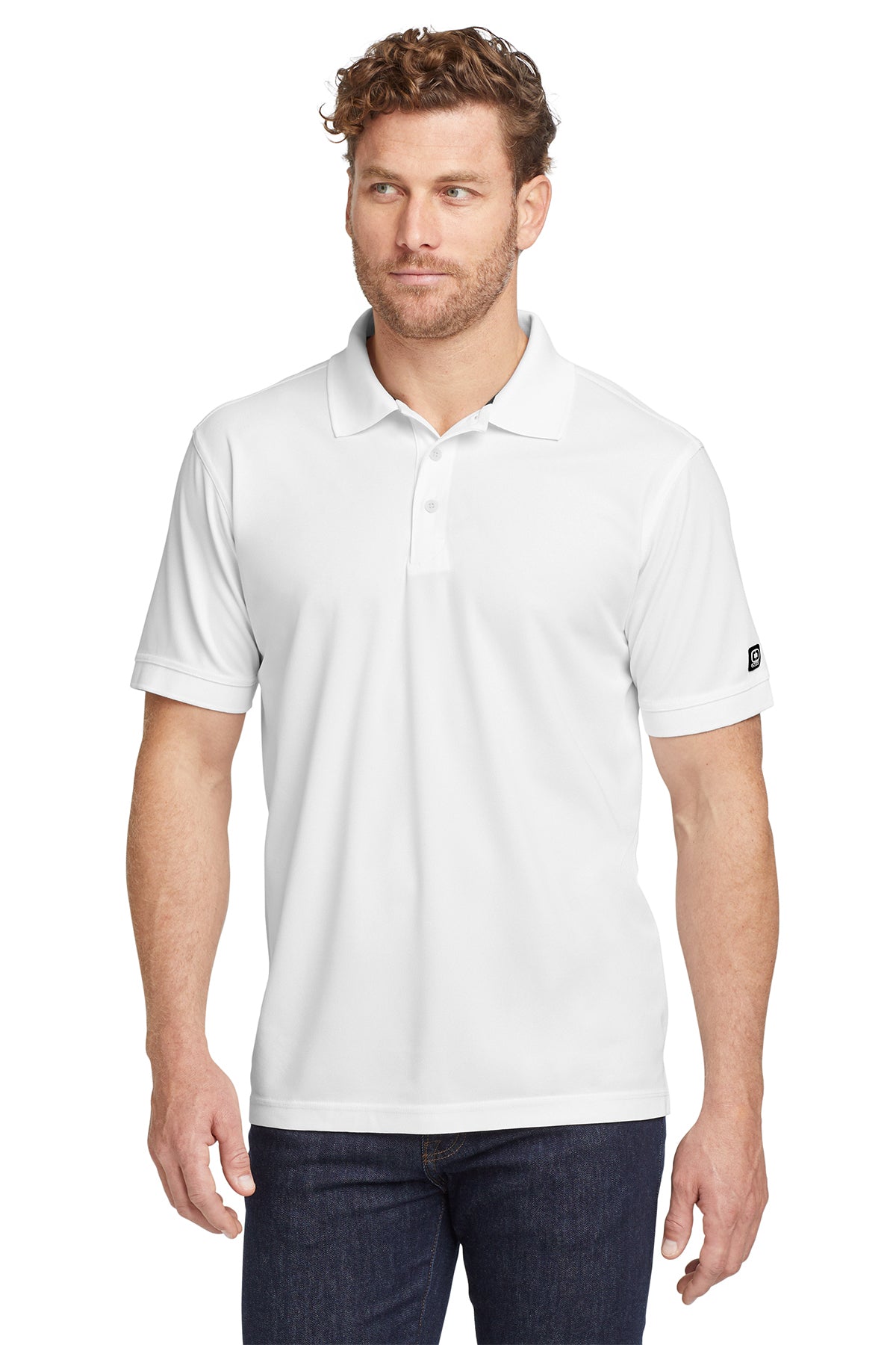 OGIO Caliber2.0 Polo in Bright White - custom logo apparel by Buckeye Branding Co.