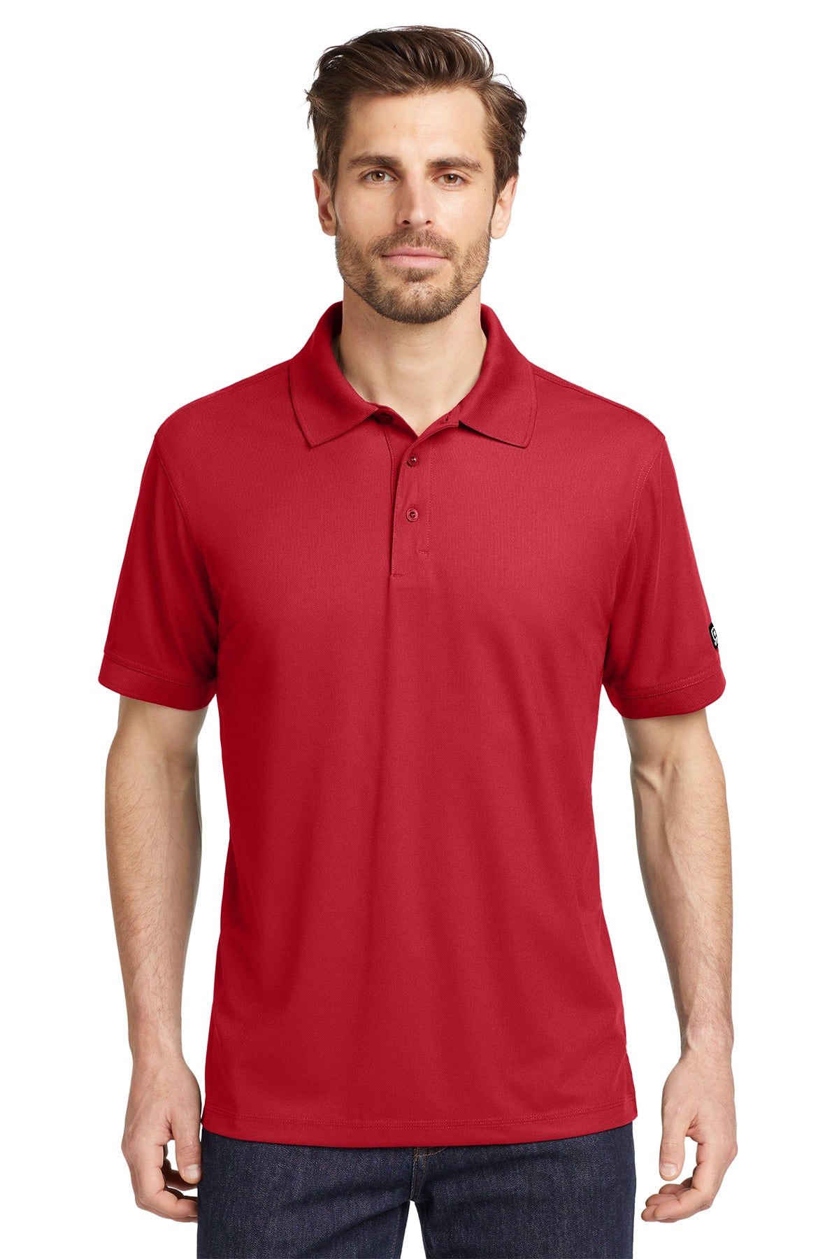 OGIO Caliber2.0 Polo in Signal Red - custom logo apparel by Buckeye Branding Co.