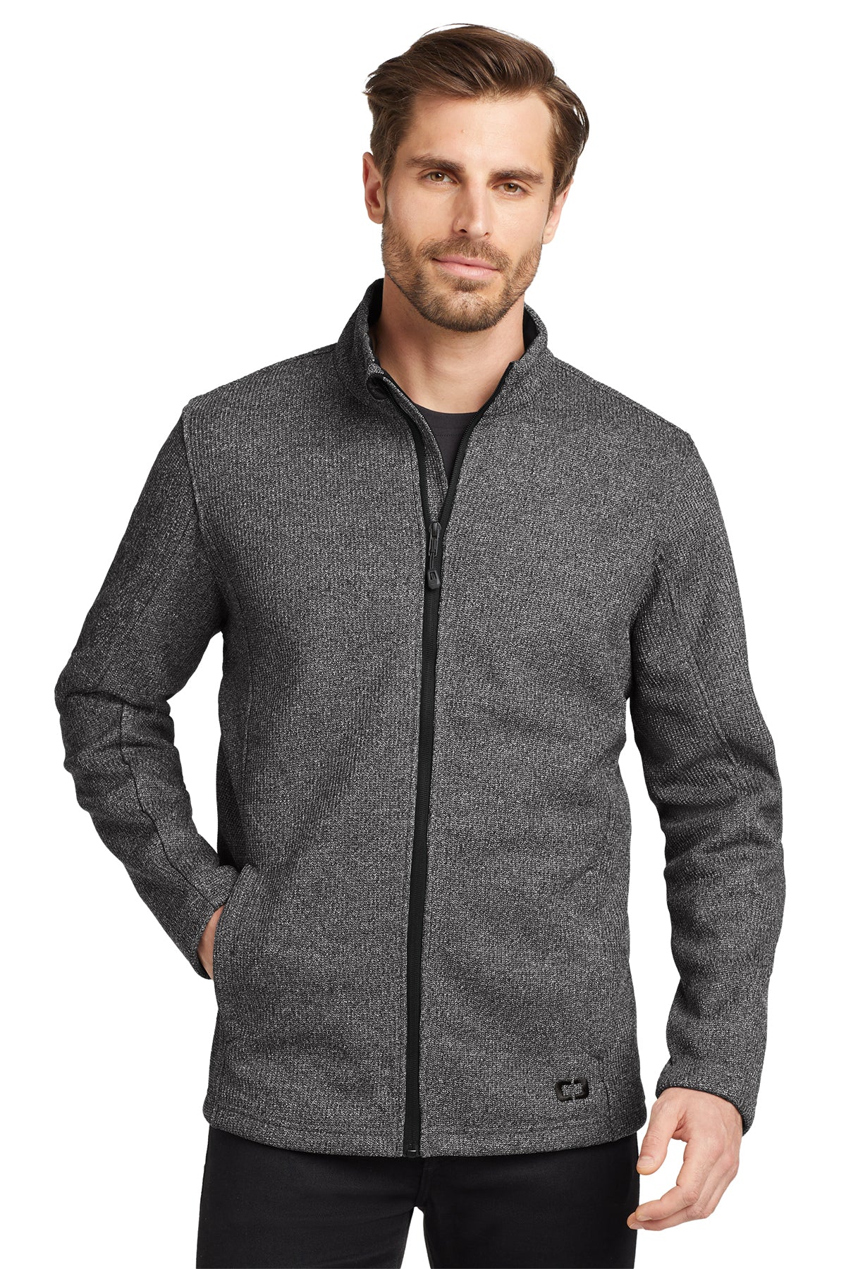 OGIO Grit Fleece Jacket in Diesel Grey Heather - custom logo apparel by Buckeye Branding Co.