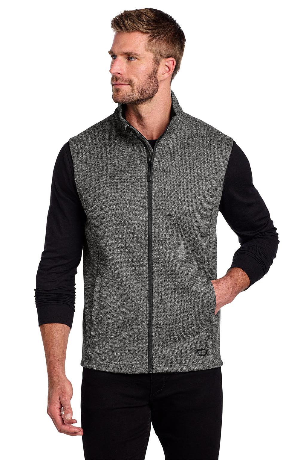 OGIO Grit Fleece Vest in Diesel Grey Heather - custom logo apparel by Buckeye Branding Co.