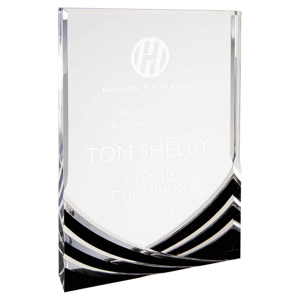 6" x 8" Black Rectangle Soaring Acrylic - custom engraved acrylic award by The Buckeye Branding Company