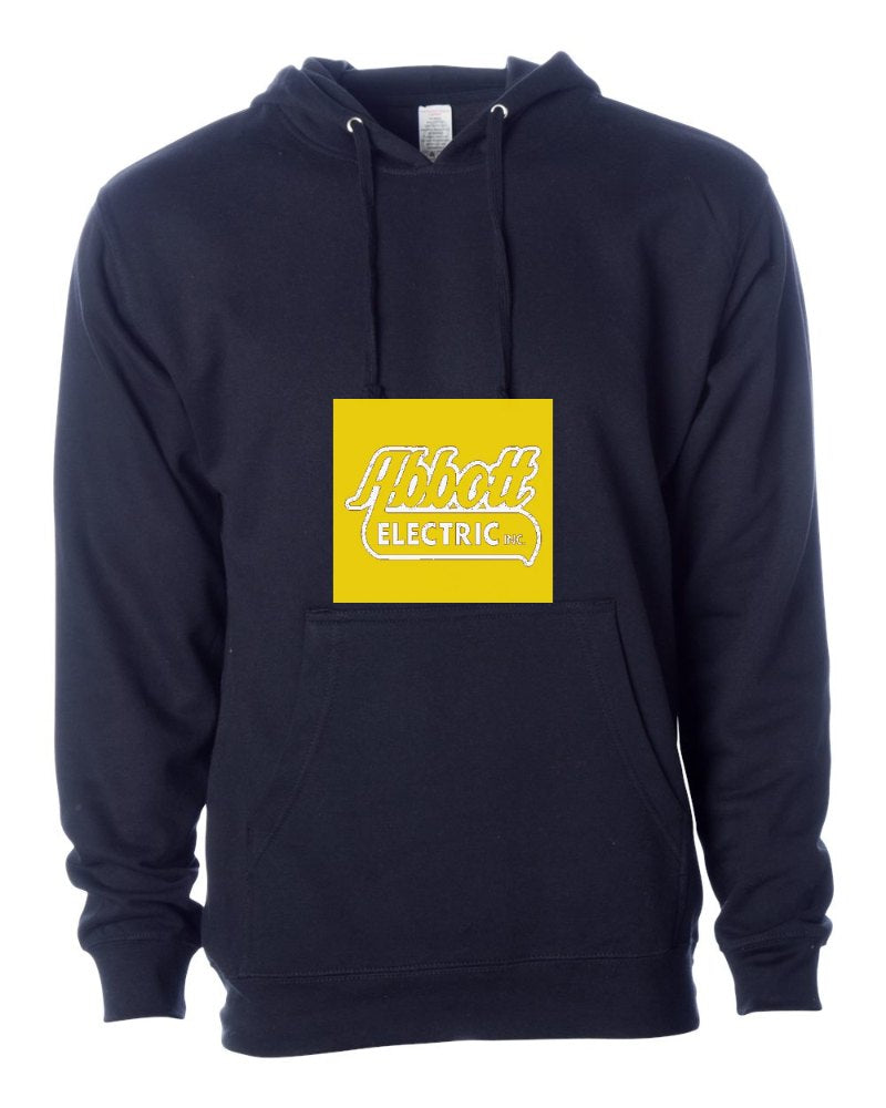 Abbott Electric Independent Trading Hoodie in Classic Navy (sample mockup)