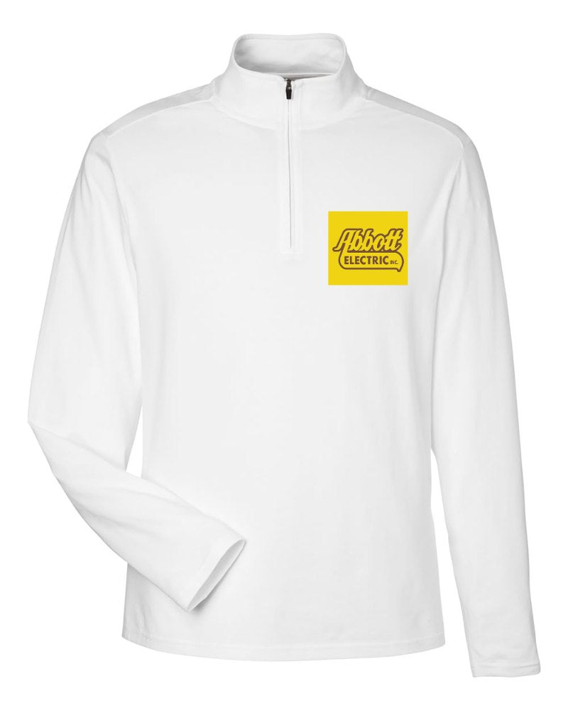 Abbott Electric Stretch Quarter-Zip in White (sample mockup)