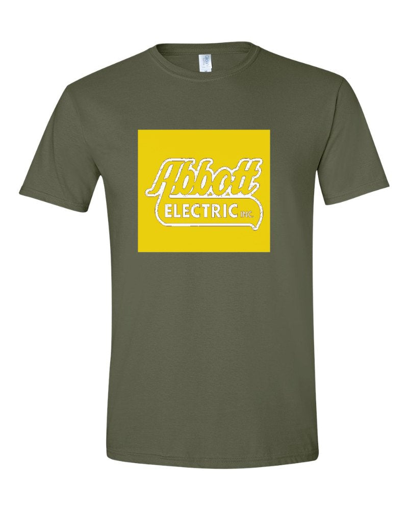 Abbott Electric Softstyle Tee in Military Green (sample mockup)