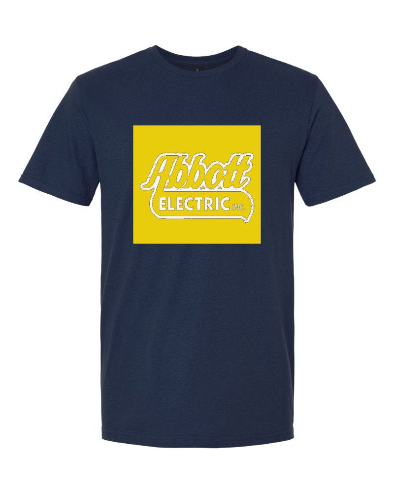 Abbott Electric Softstyle Tee in Navy (sample mockup)