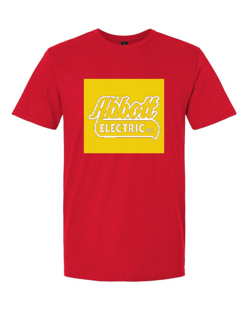 Abbott Electric Softstyle Tee in Red (sample mockup)