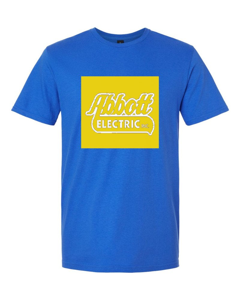 Abbott Electric Softstyle Tee in Royal (sample mockup)