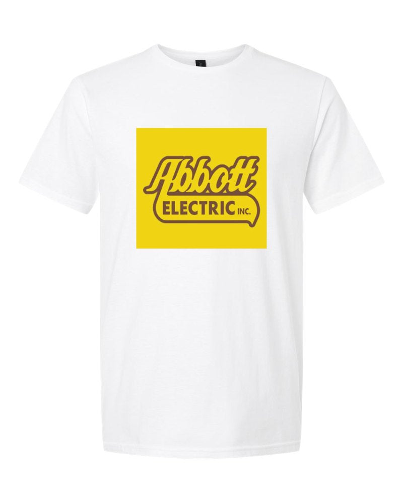 Abbott Electric Softstyle Tee in White (sample mockup)