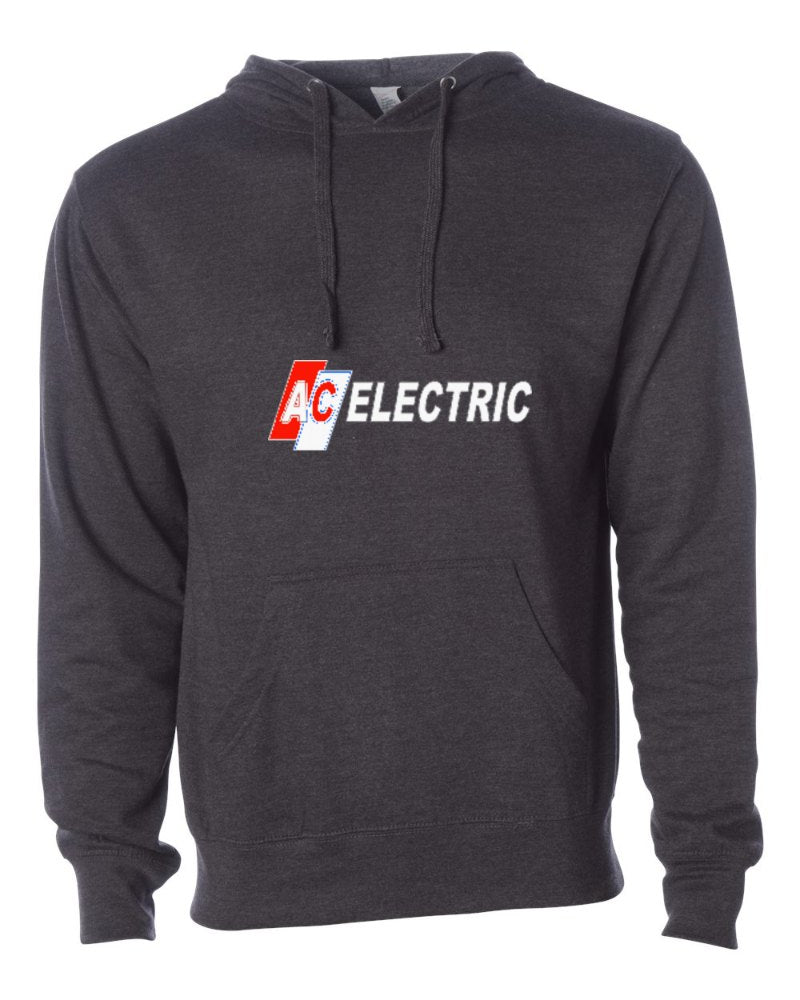 AC Electric Independent Trading Hoodie in Charcoal Heather (sample mockup)