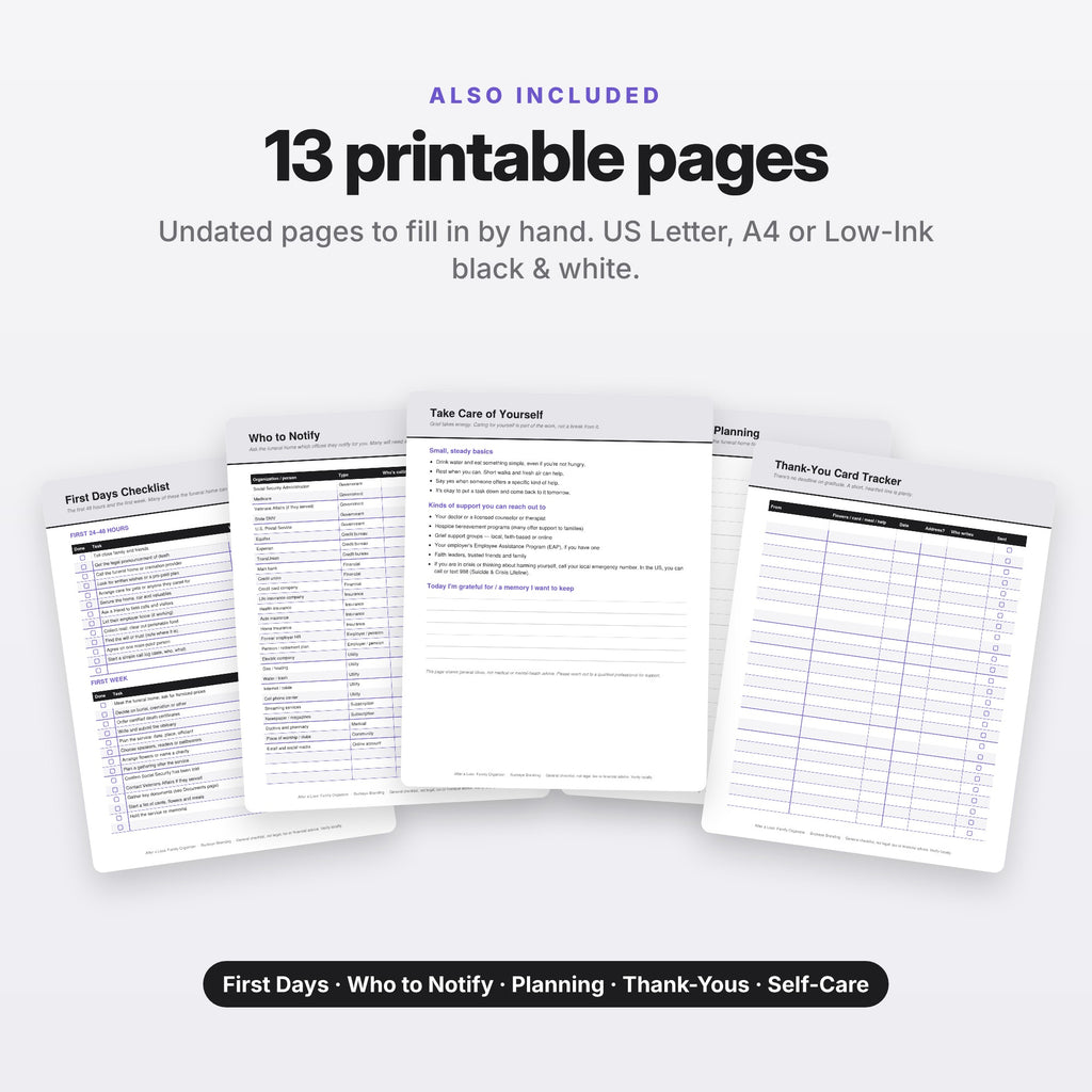 After a Loss Family Organizer & Checklist (Digital Download) — photo 8