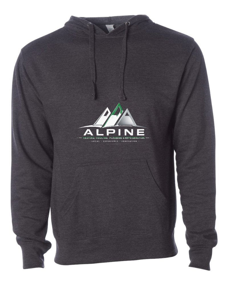 Alpine Independent Trading Hoodie in Charcoal Heather (sample mockup)