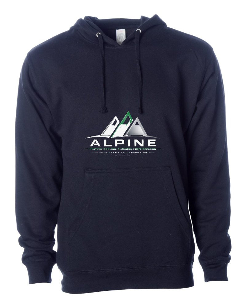 Alpine Independent Trading Hoodie in Classic Navy (sample mockup)