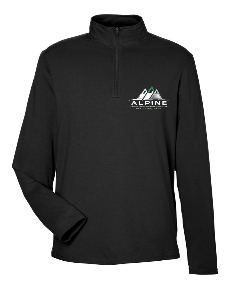 Alpine Stretch Quarter-Zip in Black (sample mockup)
