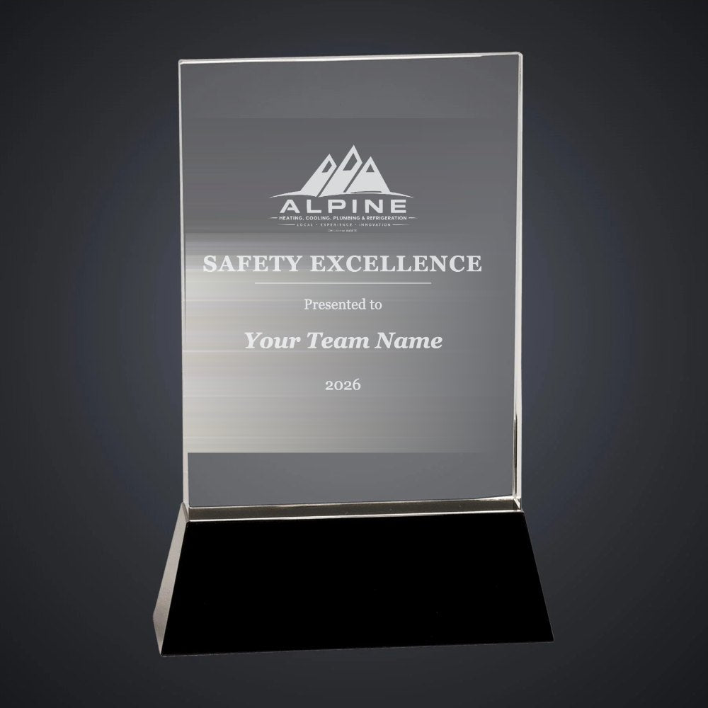 Alpine Safety Excellence Crystal Award (sample mockup)