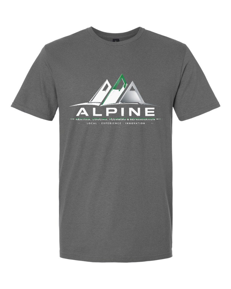 Alpine Softstyle Tee in Charcoal (sample mockup)