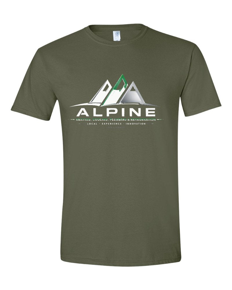 Alpine Softstyle Tee in Military Green (sample mockup)