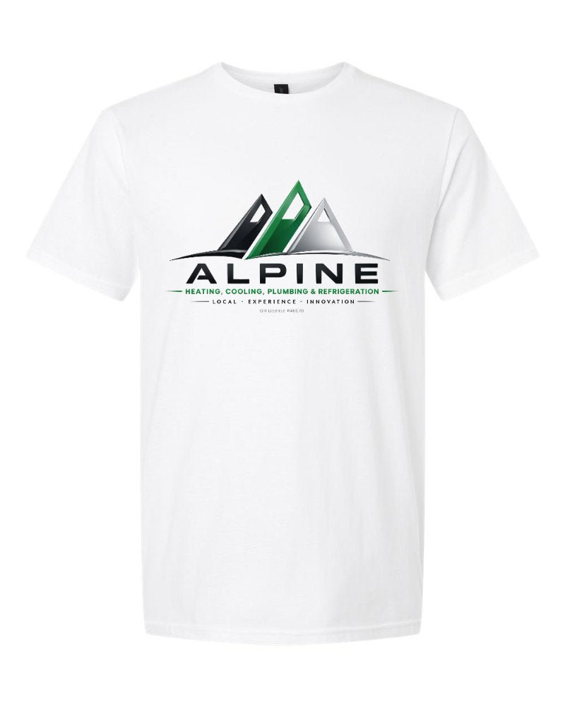 Alpine Softstyle Tee in White (sample mockup)