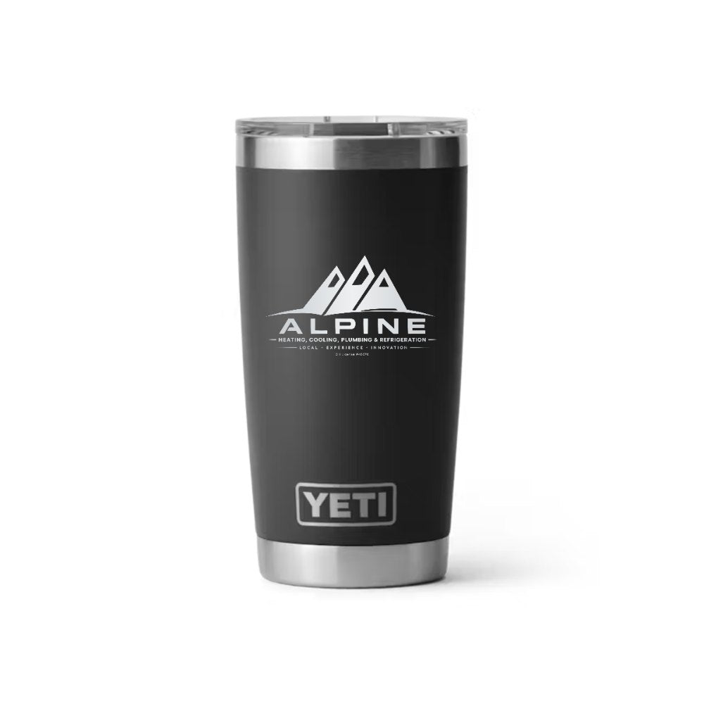 Alpine YETI 20 oz Rambler in Black (sample mockup)
