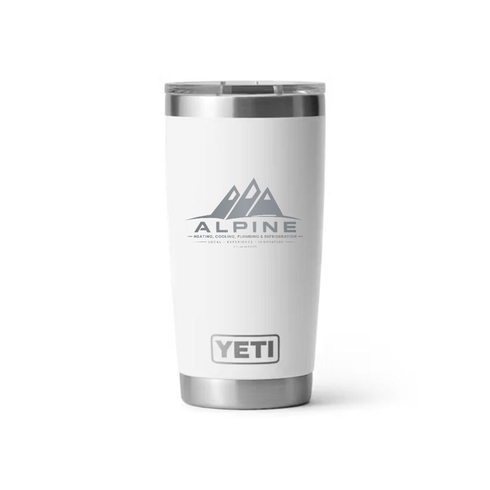 Alpine YETI 20 oz Rambler in White (sample mockup)