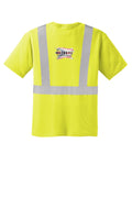 ANSI Class 2 Safety Yellow tee, back, with Buckeye Branding logo - sample decoration