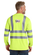 ANSI Class 3 Safety Yellow long sleeve, back, with Buckeye Branding logo - sample decoration