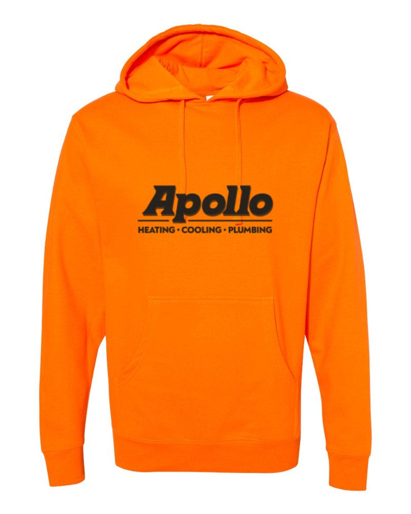 Apollo Independent Trading Hoodie in Safety Orange (sample mockup)