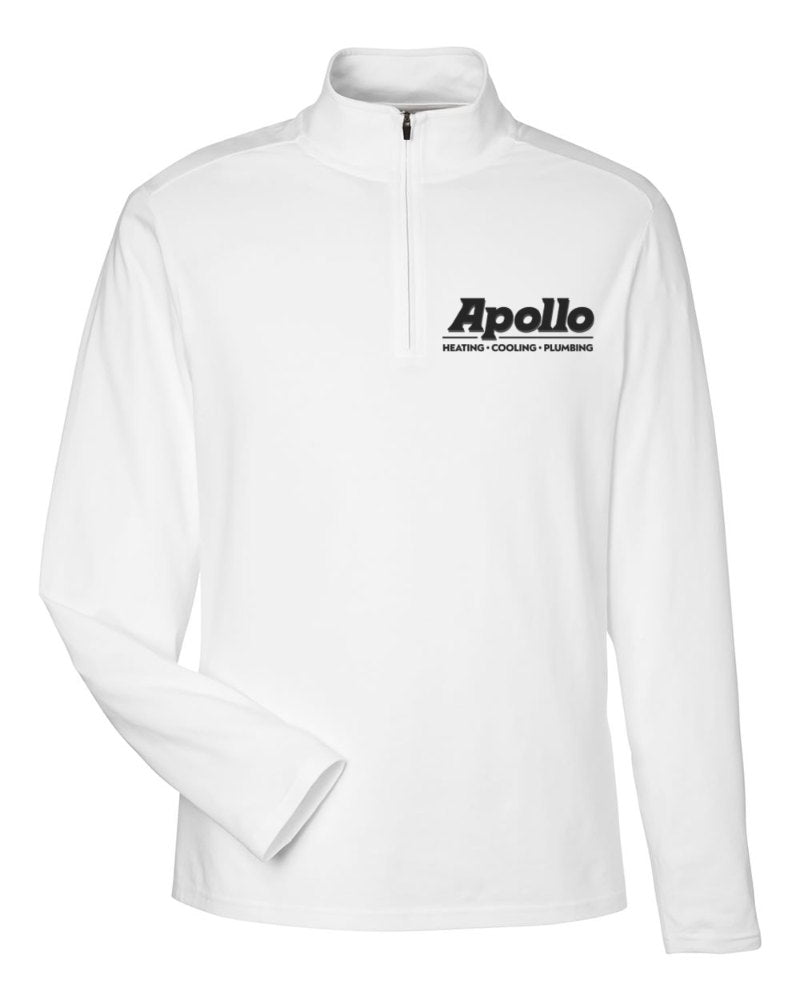 Apollo Stretch Quarter-Zip in White (sample mockup)