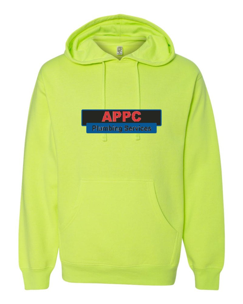 APPC Plumbing Independent Trading Hoodie in Safety Yellow (sample mockup)