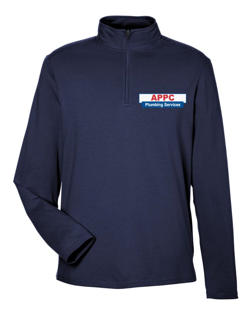 APPC Plumbing Stretch Quarter-Zip in Navy (sample mockup)