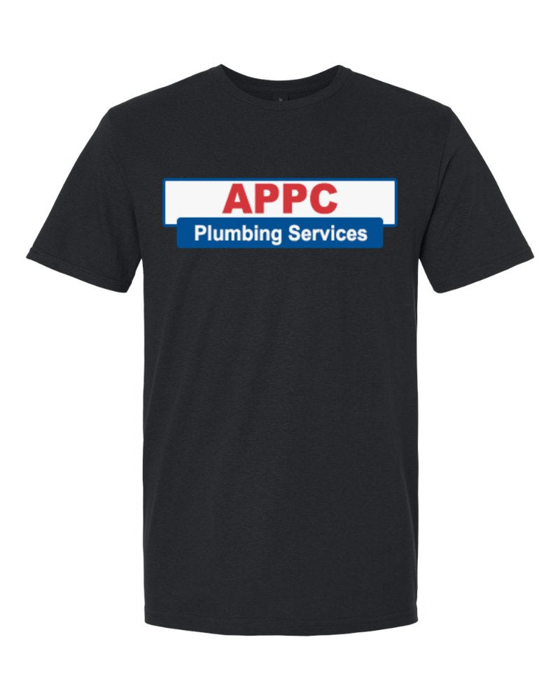 APPC Plumbing Softstyle Tee in Black (sample mockup)