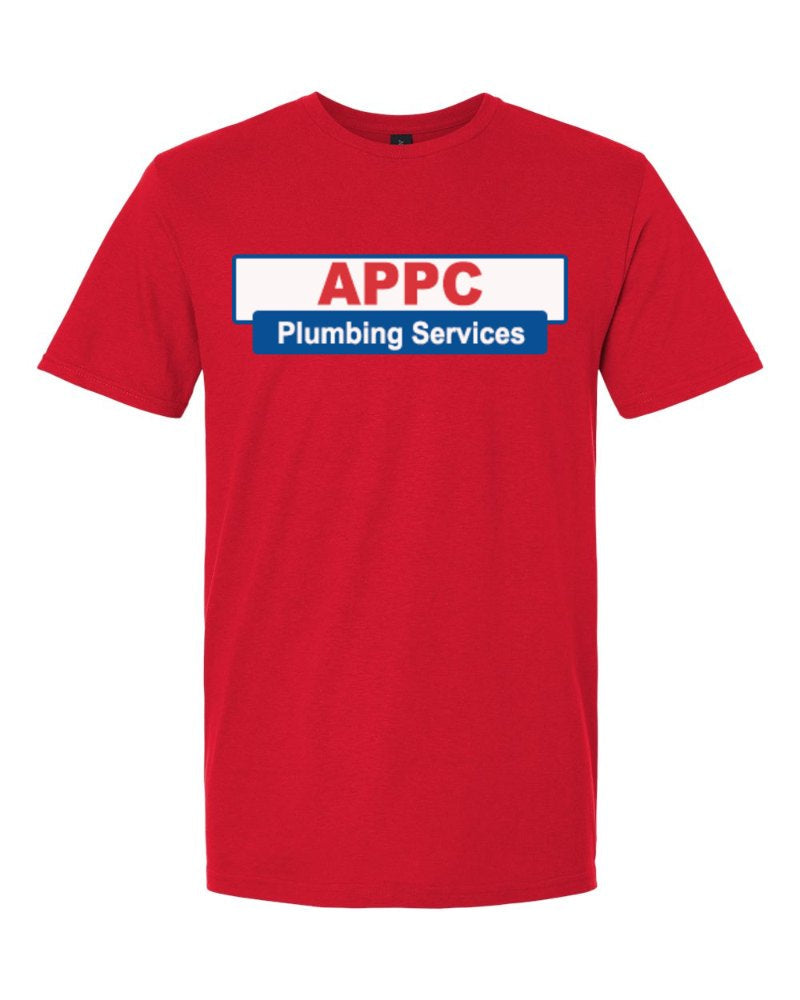 APPC Plumbing Softstyle Tee in Red (sample mockup)