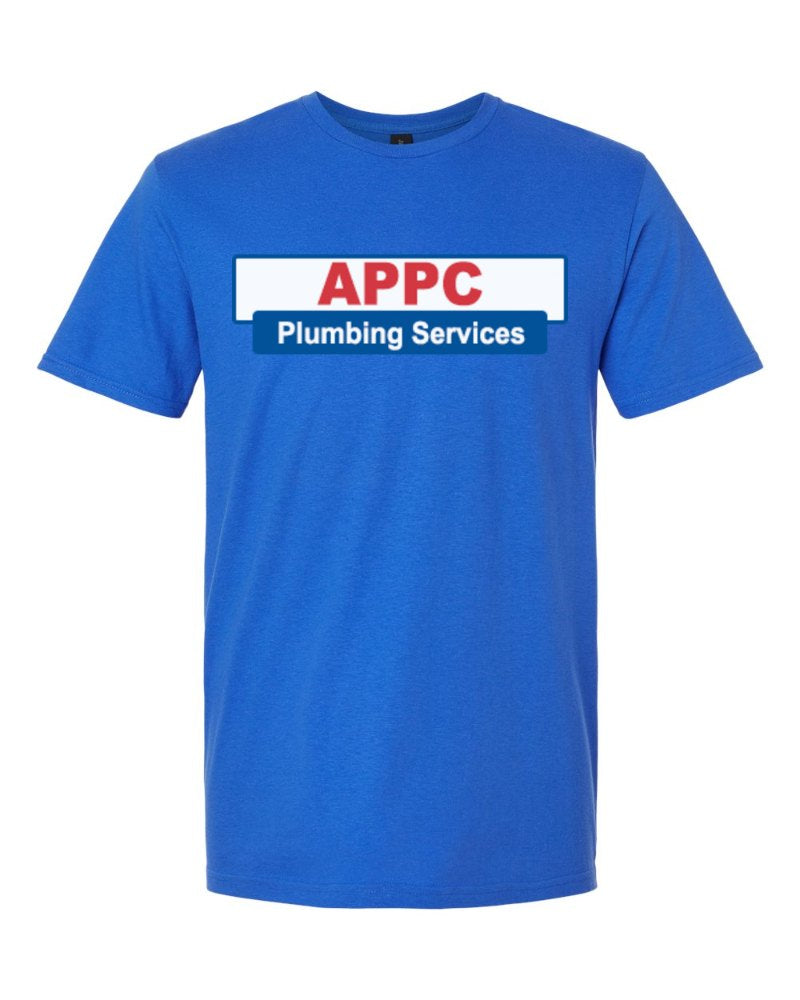 APPC Plumbing Softstyle Tee in Royal (sample mockup)