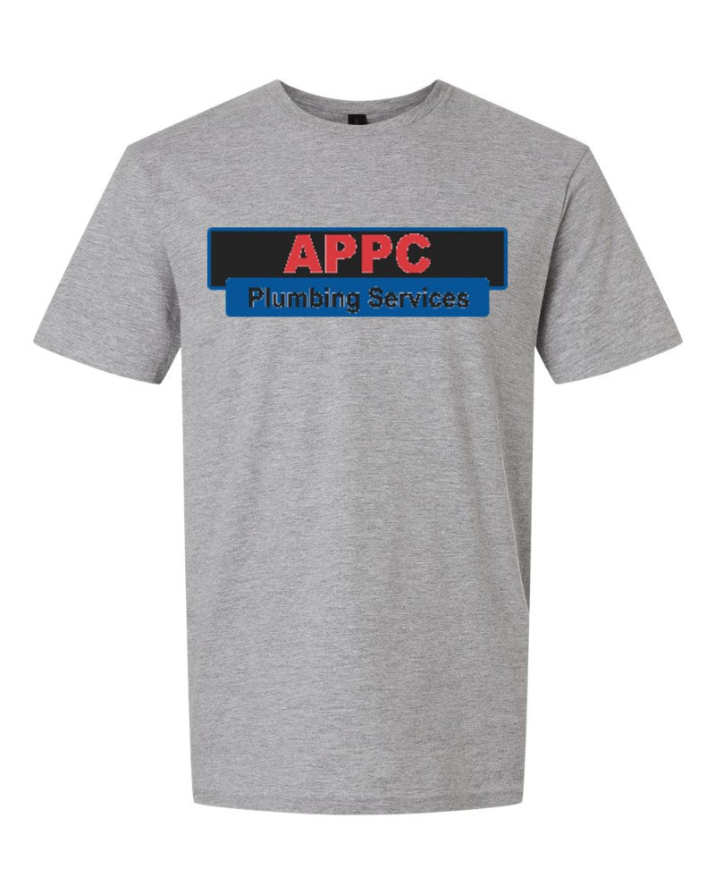 APPC Plumbing Softstyle Tee in Sport Grey (sample mockup)