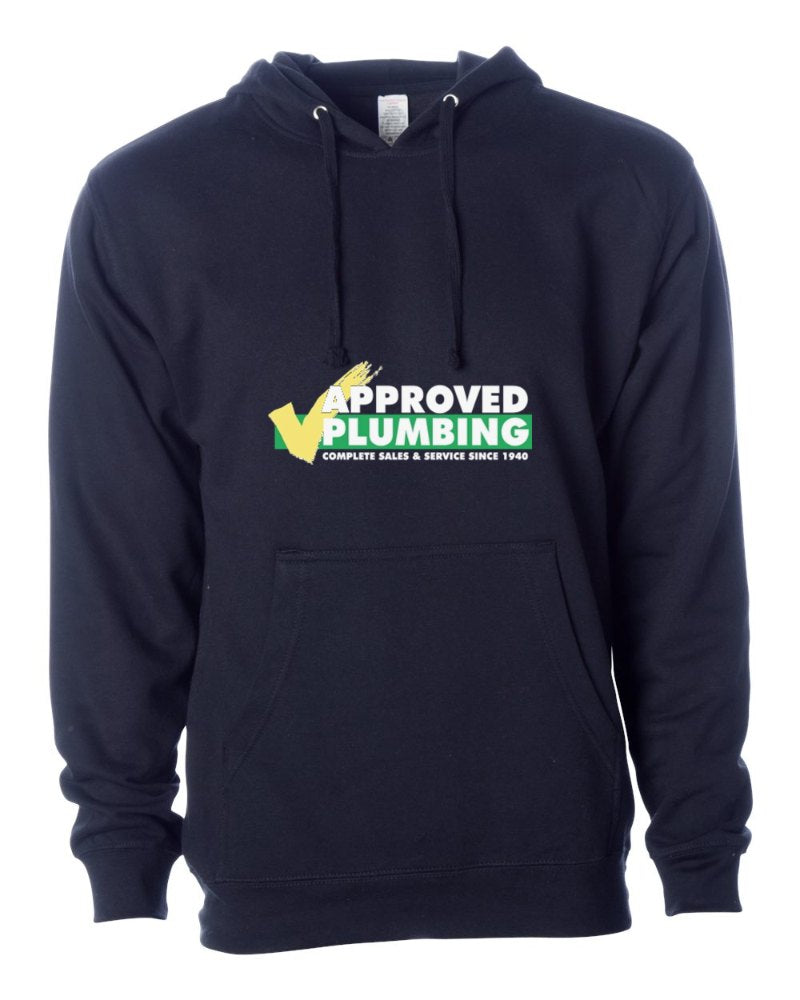 Approved Plumbing Independent Trading Hoodie in Classic Navy (sample mockup)