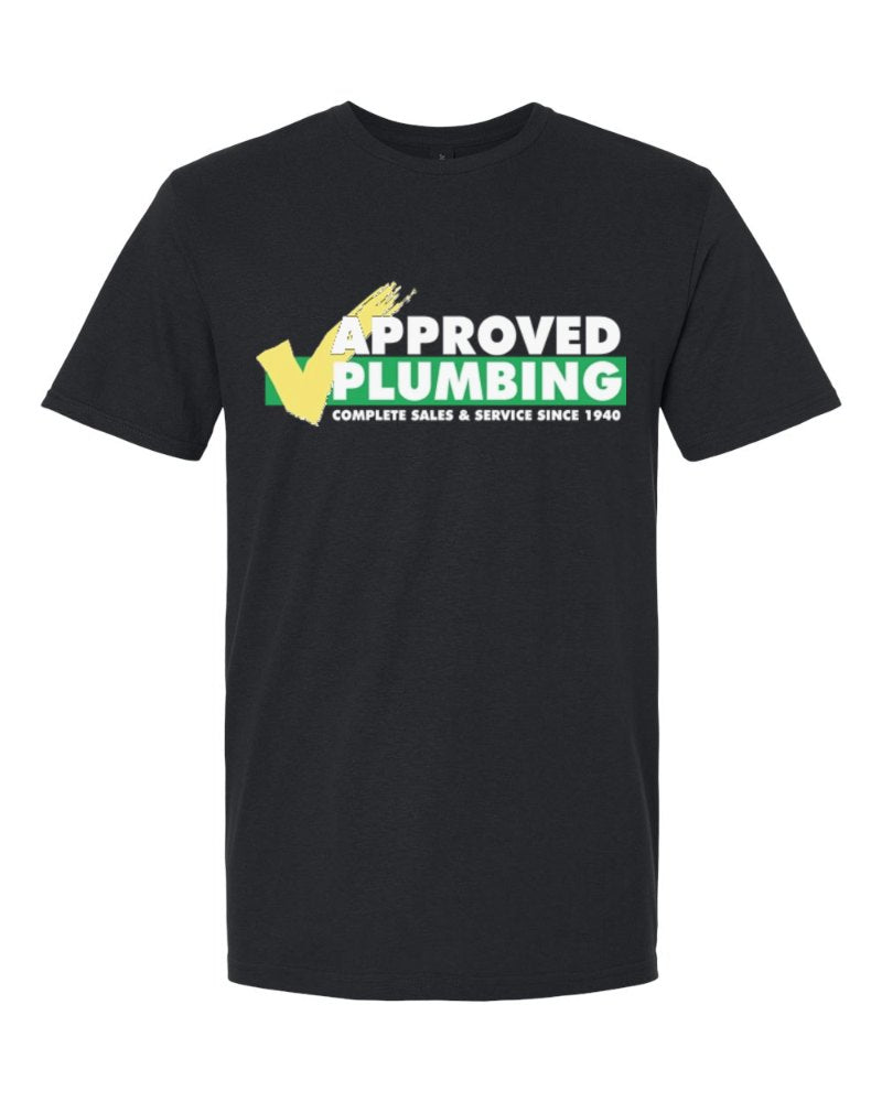 Approved Plumbing Softstyle Tee in Black (sample mockup)