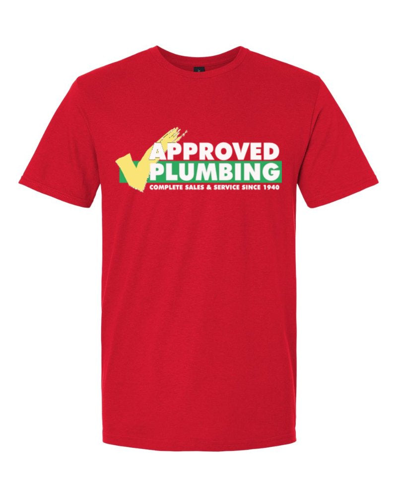 Approved Plumbing Softstyle Tee in Red (sample mockup)