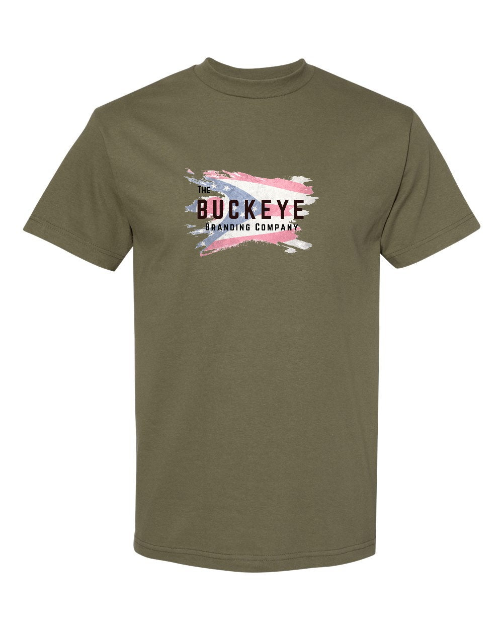 American Apparel Heavyweight Cotton Tee in Military Green with custom logo