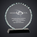 5" Round Facet Glass on Black Base engraved award by Buckeye Branding Company, Copley OH