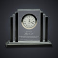 6" Clear Crystal with Clock and Black Crystal Trim engraved award by Buckeye Branding Company, Copley OH