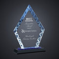 7 1/2" Diamond Accent Glass on Black Base engraved award by Buckeye Branding Company, Copley OH