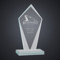 7 1/2" Diamond Jade Glass Award engraved award by Buckeye Branding Company, Copley OH