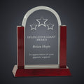 8" Gateway Jade Dome Glass Award with Rosewood Finish Base engraved award by Buckeye Branding Company, Copley OH