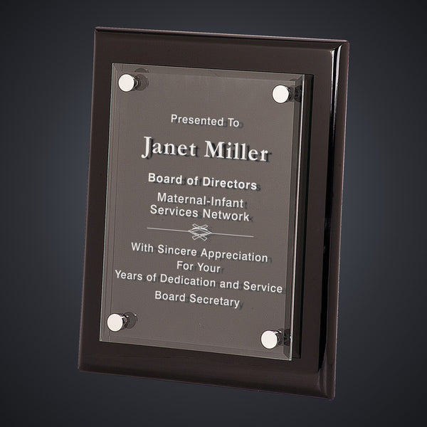 8" x 10" Black Piano Finish Floating Acrylic Plaque