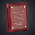 8" x 10" Rosewood Piano Finish Floating Acrylic Plaque engraved award by Buckeye Branding Company, Copley OH