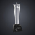 10" Crystal Rising Star with Black Base engraved award by Buckeye Branding Company, Copley OH