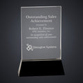 9" Clear Crystal Rectangle Wedge on Black Base engraved award by Buckeye Branding Company, Copley OH