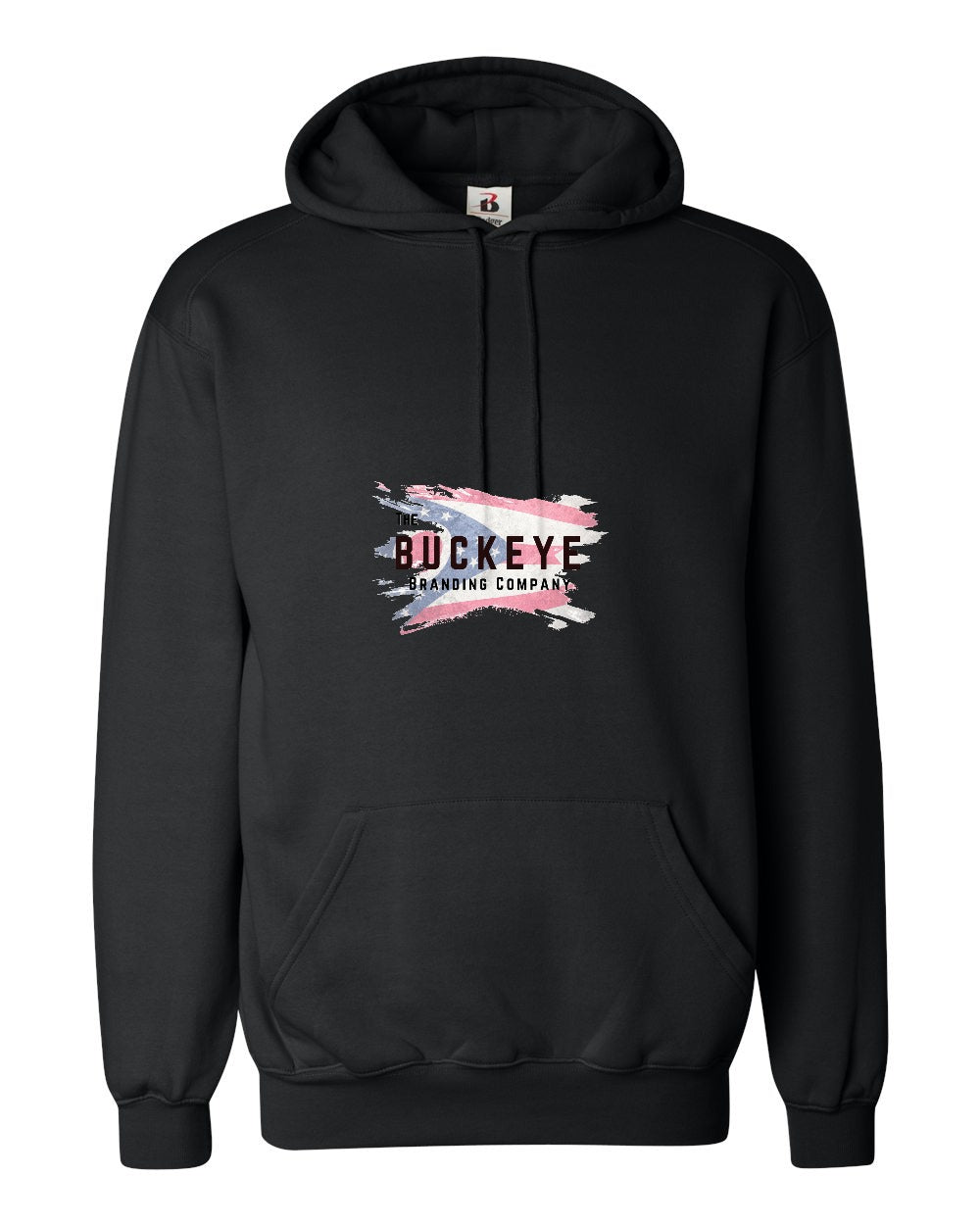 Badger Performance Fleece Moisture-Wicking Hoodie in Black with custom logo
